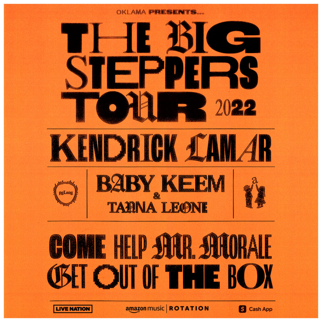 Kendrick Lamar The Big Steppers tour Artwork