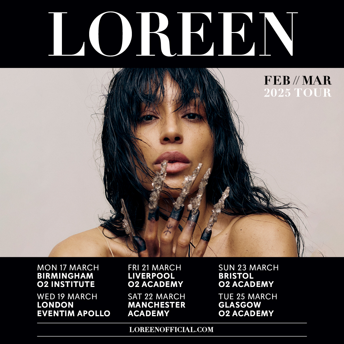 NEWS Eurovision winner Loreen announces 2025 UK Tour Coasters for Beers